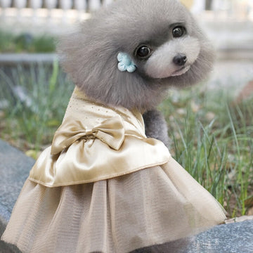 Cat Clothes Dog Wedding Dress Cotton Lace Floral Dress Large Bowknot Pet Dog Dress Summer Clothing For Small Medium Dog Supplies daiiibabyyy